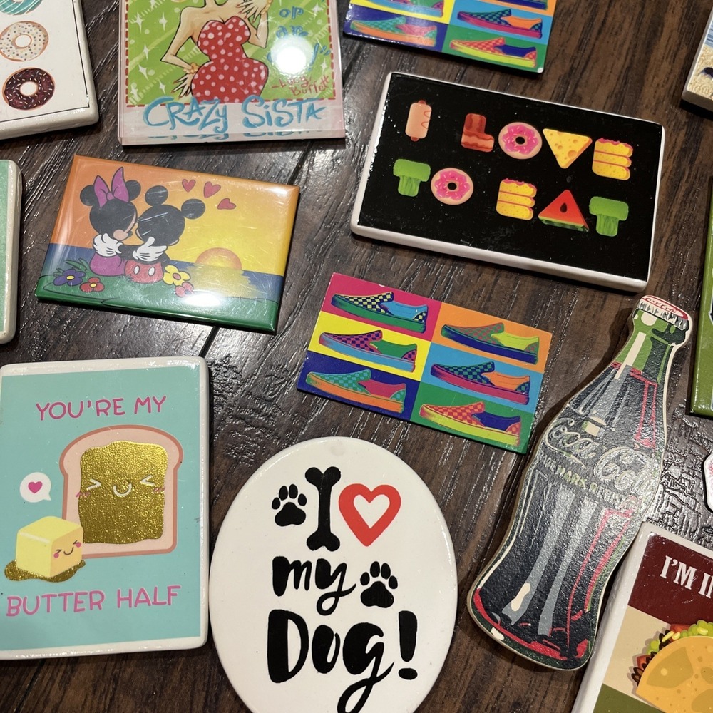 Lot of 15 Assorted Refrigerator Magnets Vintage Novelty Coca Cola Mickey Vans - Picture 6 of 6